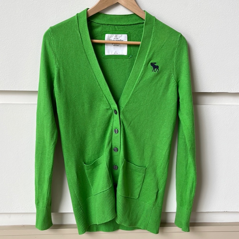 Green Abercrombie & Fitch Cardigan size small